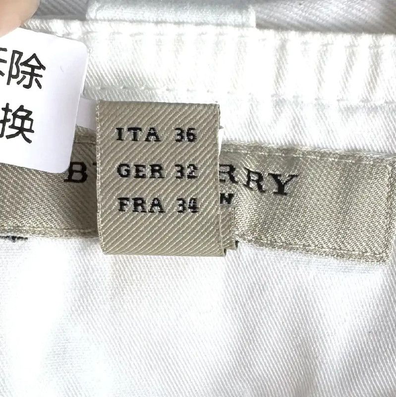 Burberry Burberry White Cotton Skirt for Women Size 23" - 4 Thumbnail