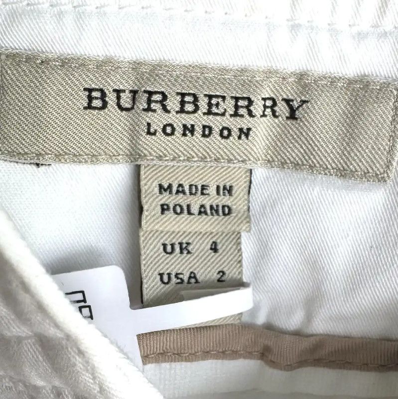 Burberry Burberry White Cotton Skirt for Women Size 23" - 3 Thumbnail
