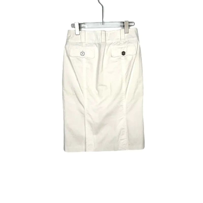 Burberry Burberry White Cotton Skirt for Women Size 23" - 2 Thumbnail