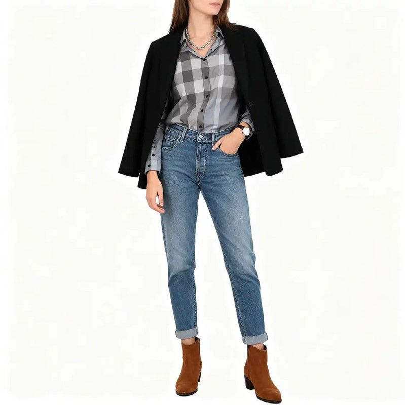 Burberry Burberry Gray Cotton Women's Shirt Size S / US 4 / IT 40 - 7 Thumbnail