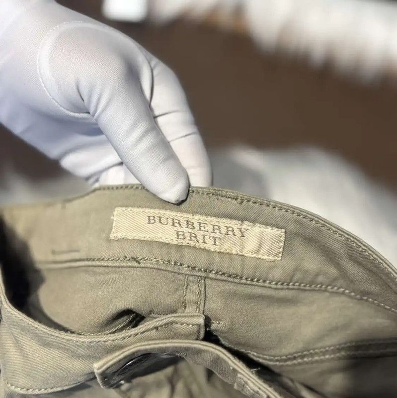 Burberry Burberry Khaki Green Cotton Casual Pants Size 22" - 4 Thumbnail