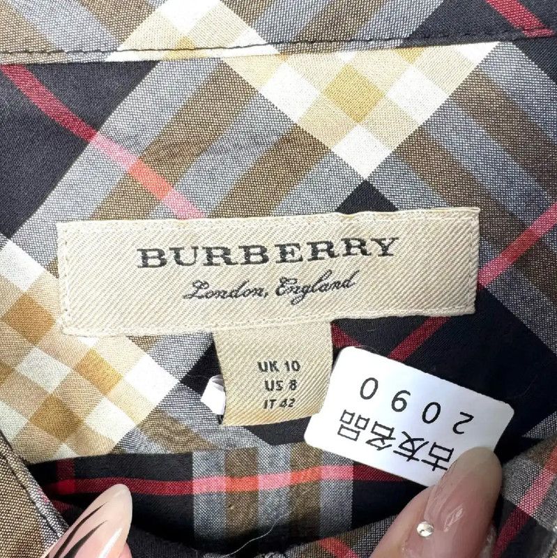 Burberry Burberry Women's Cotton Dress in Dark Brown Size L / US 10 / IT 46 - 4 Thumbnail