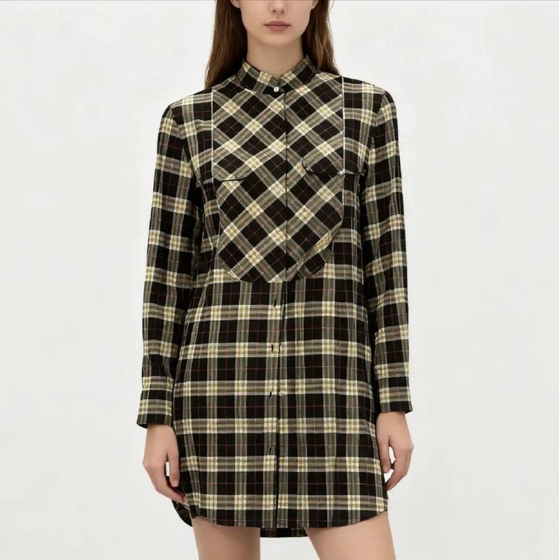 Burberry Burberry Women's Cotton Dress in Dark Brown Size L / US 10 / IT 46 - 7 Thumbnail