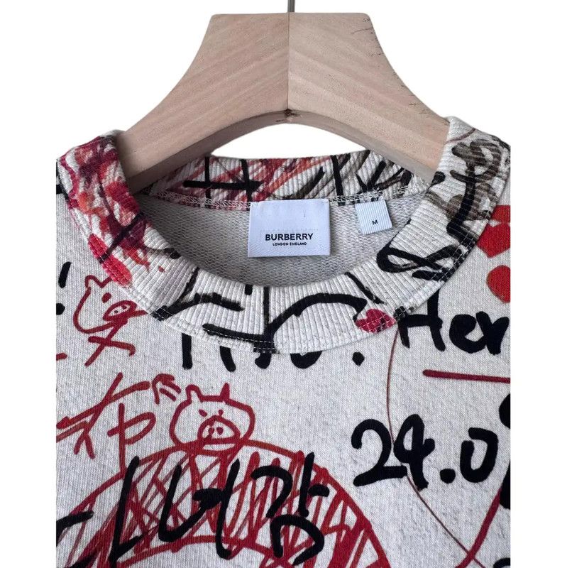 Burberry Burberry Spring Autumn White Logo Sweatshirt Size M / US 6-8 / IT 42-44 - 4 Thumbnail