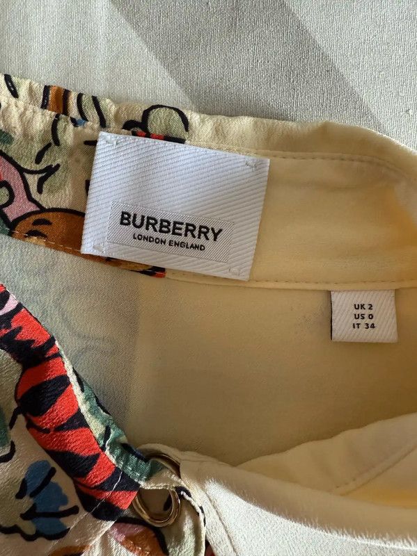 Burberry Burberry Multicolor Silk Long Sleeve Shirt Size XS / US 0-2 / IT 36-38 - 4 Thumbnail
