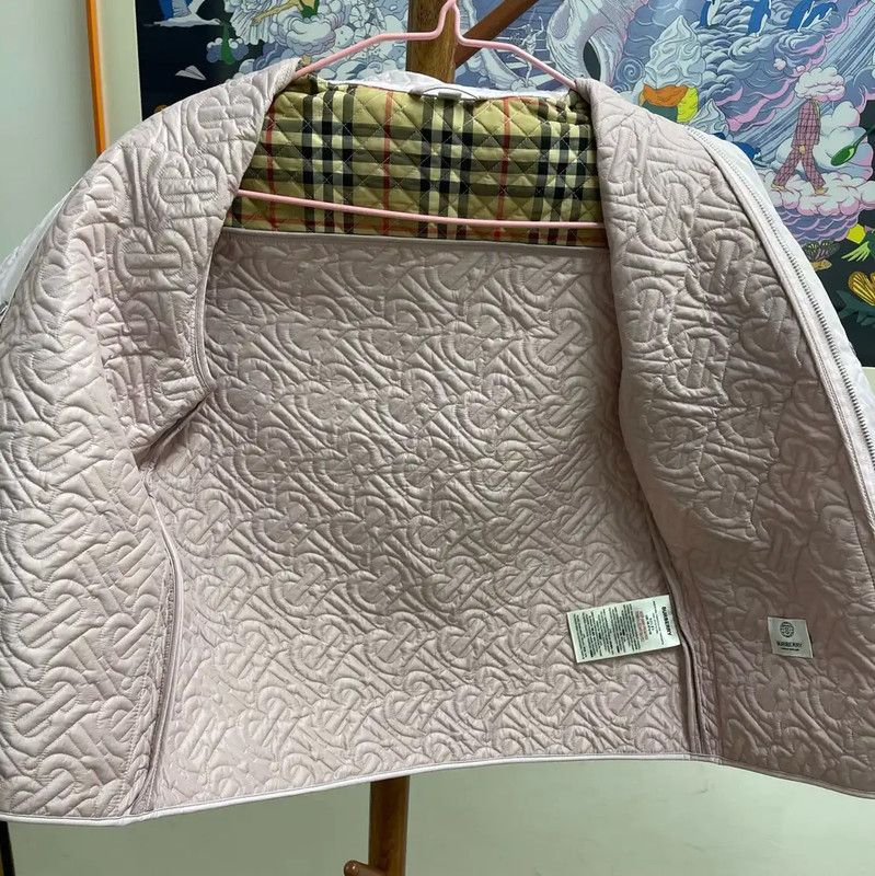 Burberry Pink Quilted Cotton Jacket for Women
