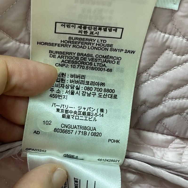 Burberry Pink Quilted Cotton Jacket for Women