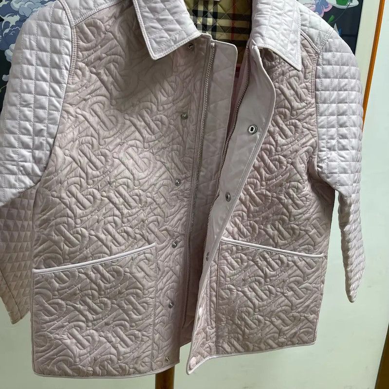 Burberry Pink Quilted Cotton Jacket for Women