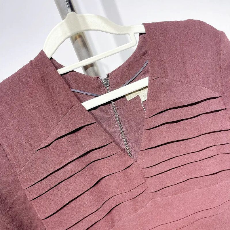 Burberry Burberry Summer Burgundy Silk Blend Dress Size S / US 4 / IT 40 - 2 Thumbnail
