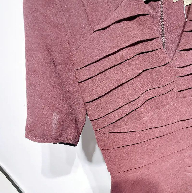 Burberry Burberry Summer Burgundy Silk Blend Dress Size S / US 4 / IT 40 - 4 Thumbnail