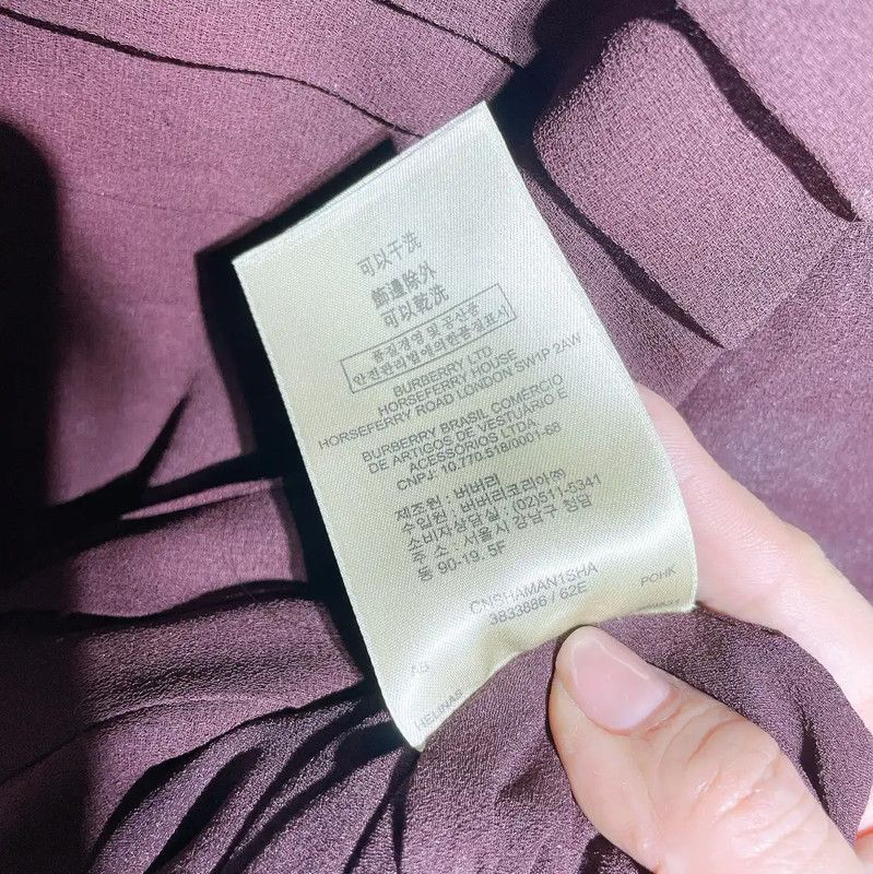 Burberry Burberry Summer Burgundy Silk Blend Dress Size S / US 4 / IT 40 - 10 Thumbnail