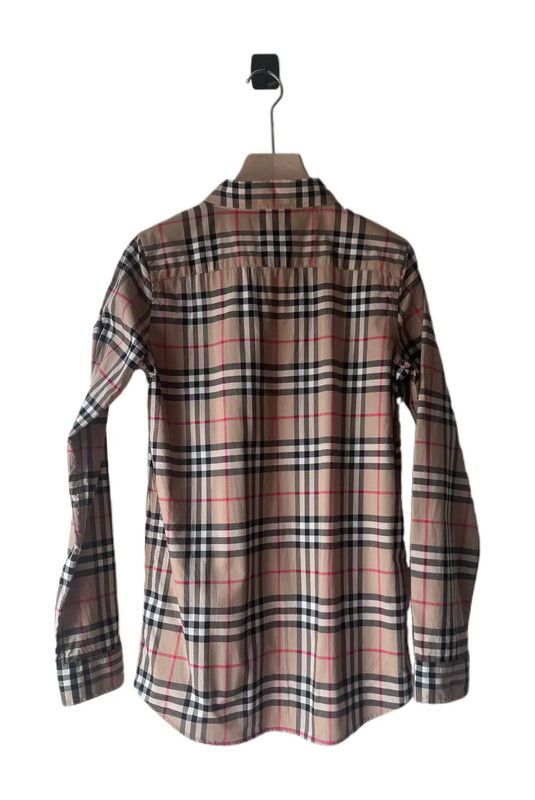 Burberry Burberry Beige Cotton Plaid Long Sleeve Shirt Size L / US 10 / IT 46 - 2 Thumbnail