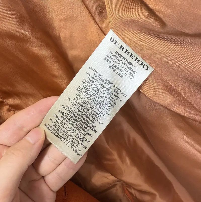 Burberry Burberry Orange Cotton Long Coat for Women Size S / US 4 / IT 40 - 4 Thumbnail