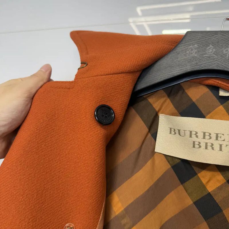 Burberry Burberry Orange Cotton Long Coat for Women Size S / US 4 / IT 40 - 6 Thumbnail
