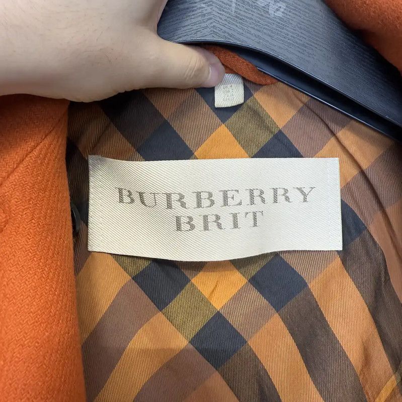 Burberry Burberry Orange Cotton Long Coat for Women Size S / US 4 / IT 40 - 3 Thumbnail