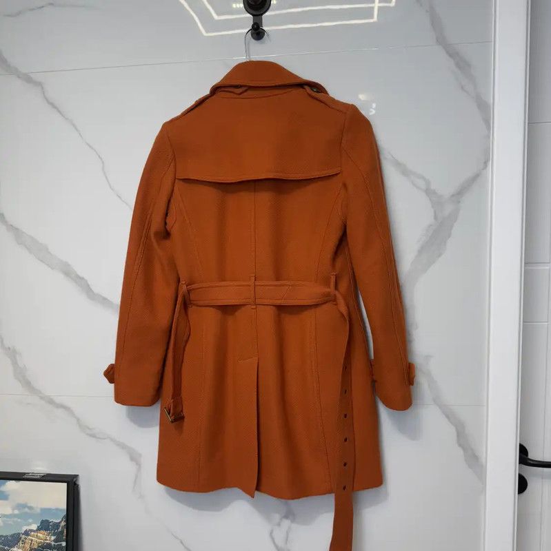 Burberry Burberry Orange Cotton Long Coat for Women Size S / US 4 / IT 40 - 2 Thumbnail