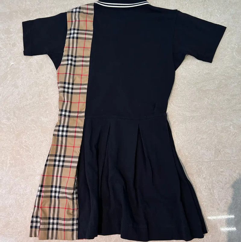 Burberry Burberry Black Cotton Women's Dress with Plaid Detail Size L / US 10 / IT 46 - 2 Thumbnail