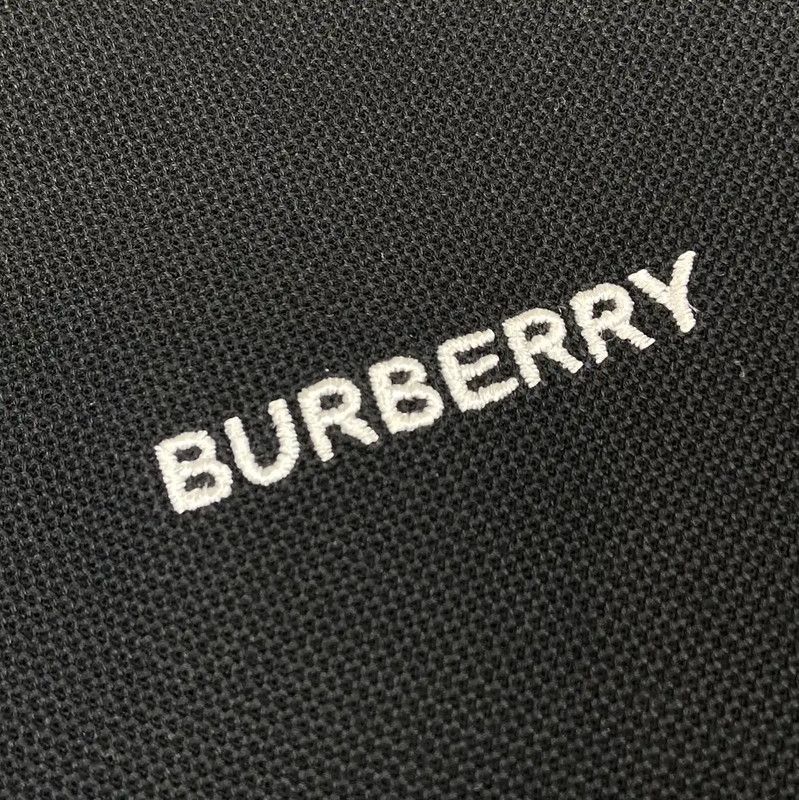 Burberry Burberry Black Cotton Women's T-Shirt with Striped Collar Size M / US 6-8 / IT 42-44 - 3 Thumbnail