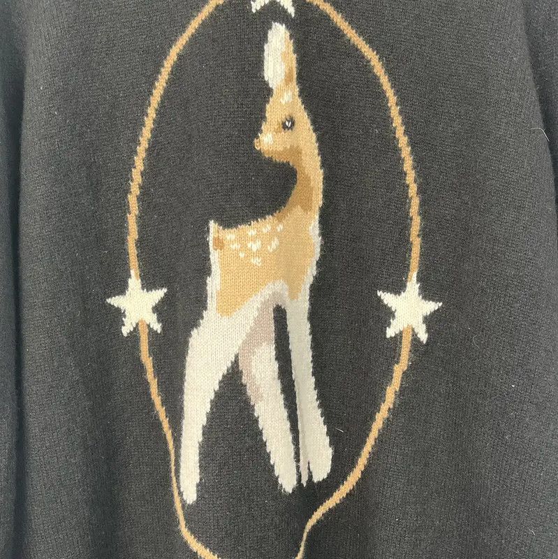Burberry Burberry Black Knit Sweater with Deer Design Size XS / US 0-2 / IT 36-38 - 4 Thumbnail