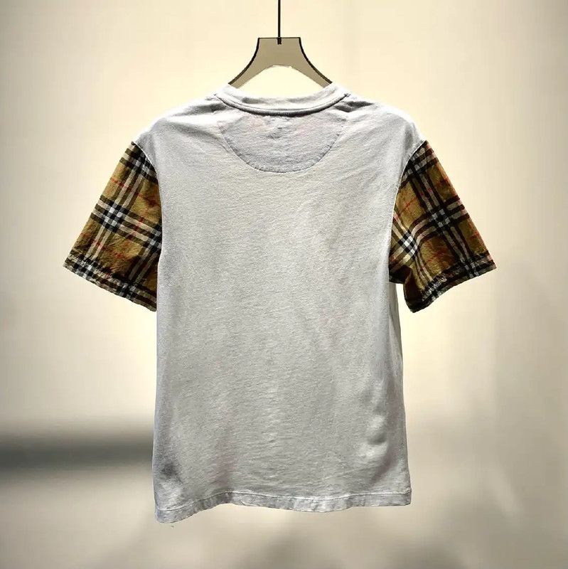 Burberry Burberry White Cotton T-Shirt with Check Sleeves Size XS / US 0-2 / IT 36-38 - 2 Thumbnail