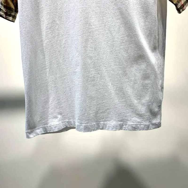 Burberry Burberry White Cotton T-Shirt with Check Sleeves Size XS / US 0-2 / IT 36-38 - 6 Thumbnail