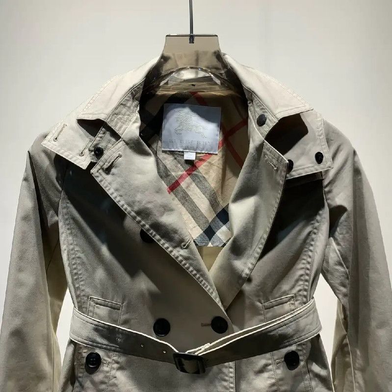 Burberry Burberry Khaki Cotton Trench Coat for Women Size M / US 6-8 / IT 42-44 - 3 Thumbnail