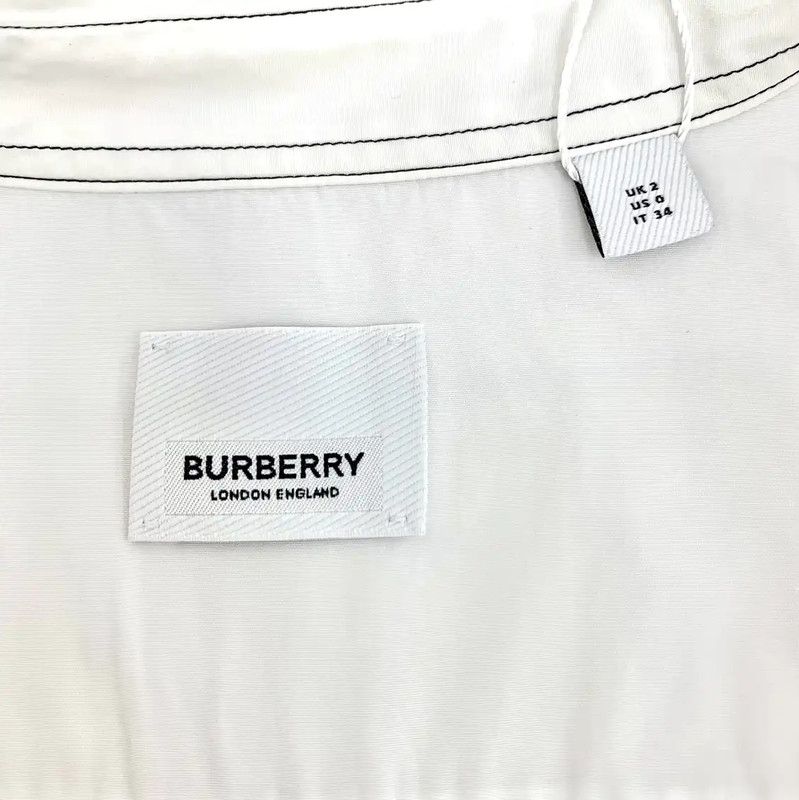 Burberry Burberry White Cotton Women's Dress Shirt Size XXS / US 00 / IT 34 - 5 Thumbnail