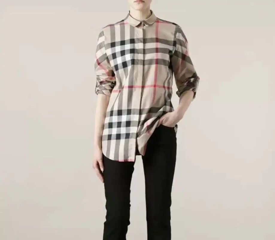 Burberry Burberry Colorblock Cotton Shirt for Women Size XS / US 0-2 / IT 36-38 - 8 Thumbnail