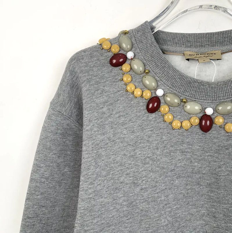 Burberry Burberry Gray Cotton Women's Sweatshirt Size M / US 6-8 / IT 42-44 - 3 Thumbnail