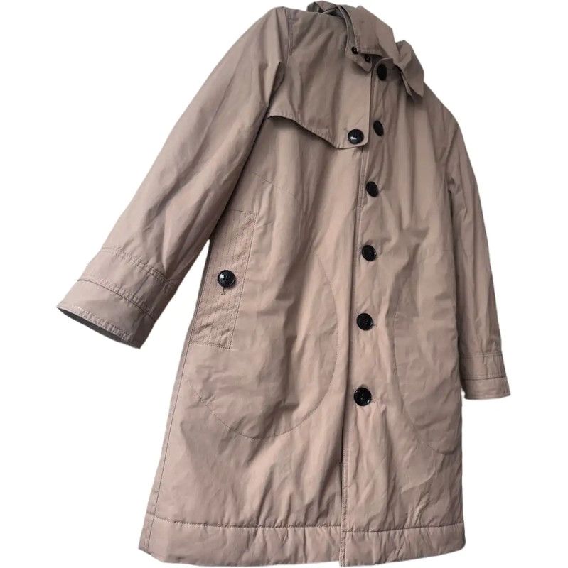 Burberry Burberry Khaki Cotton Winter Mid-Length Coat Size M / US 6-8 / IT 42-44 - 3 Thumbnail