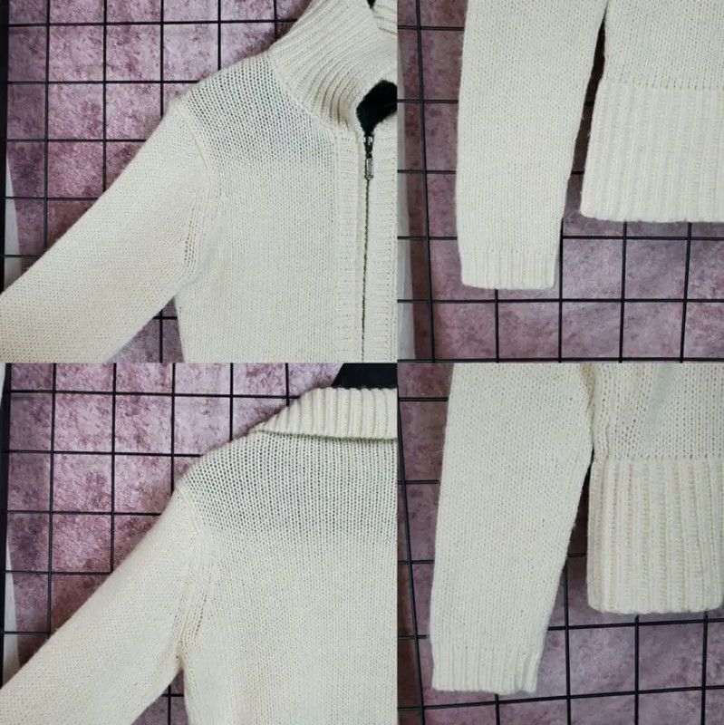 Burberry Burberry Cream Wool Blend Zip Knit Sweater Size M / US 6-8 / IT 42-44 - 6 Thumbnail