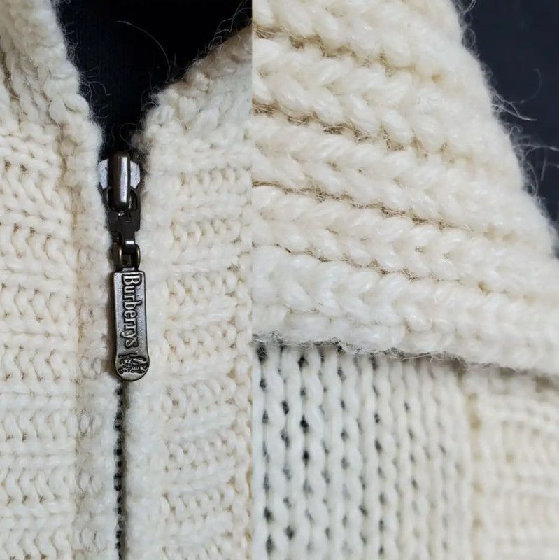 Burberry Burberry Cream Wool Blend Zip Knit Sweater Size M / US 6-8 / IT 42-44 - 9 Thumbnail