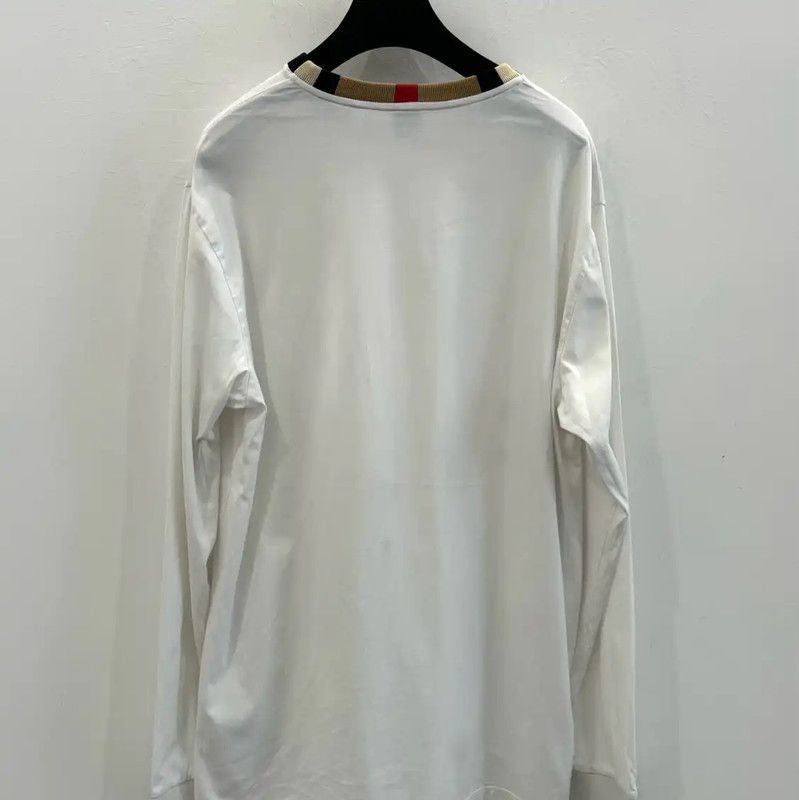 Burberry Burberry White Cotton Long Sleeve T-shirt Size L / US 10 / IT 46 - 3 Thumbnail
