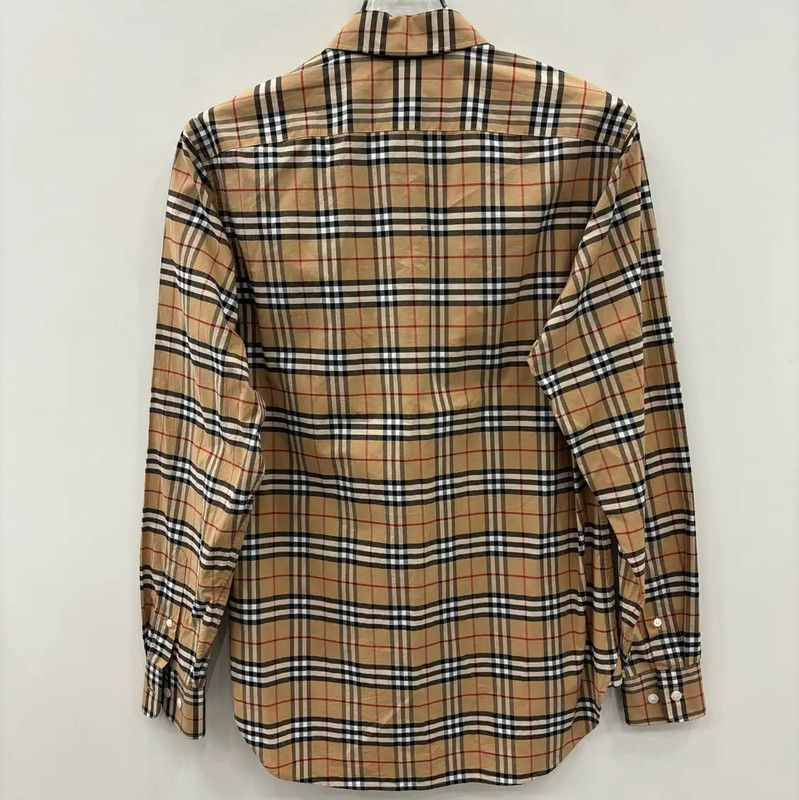 Burberry Burberry Women's XS Khaki Plaid Long Sleeve Shirt Size XS / US 0-2 / IT 36-38 - 3 Thumbnail