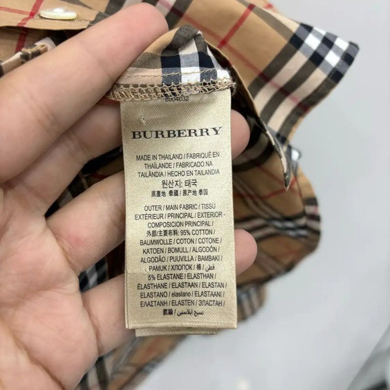 Burberry Burberry Women's XS Khaki Plaid Long Sleeve Shirt Size XS / US 0-2 / IT 36-38 - 5 Thumbnail