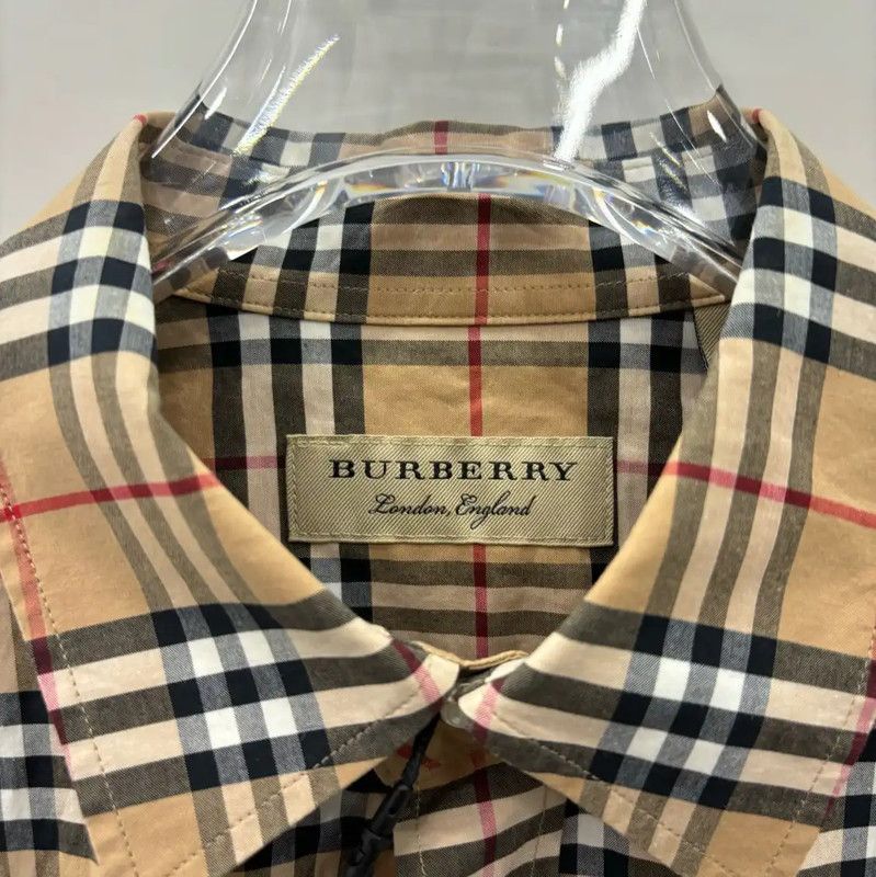 Burberry Burberry Women's XS Khaki Plaid Long Sleeve Shirt Size XS / US 0-2 / IT 36-38 - 4 Thumbnail