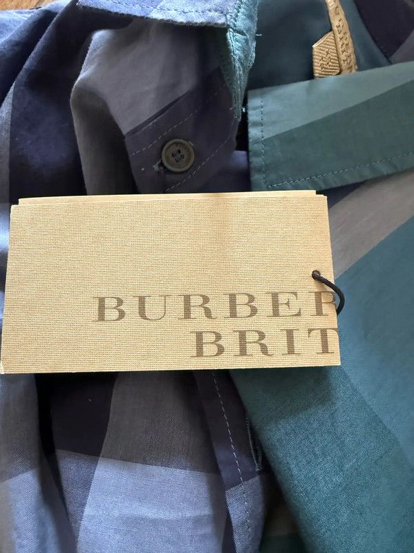Burberry Burberry Blue Cotton Check Long Sleeve Shirt Size XS / US 0-2 / IT 36-38 - 7 Thumbnail