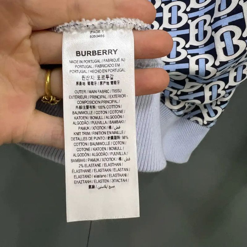Burberry Burberry Blue Cotton Logo Long Sleeve Sweatshirt Size M / US 6-8 / IT 42-44 - 3 Thumbnail