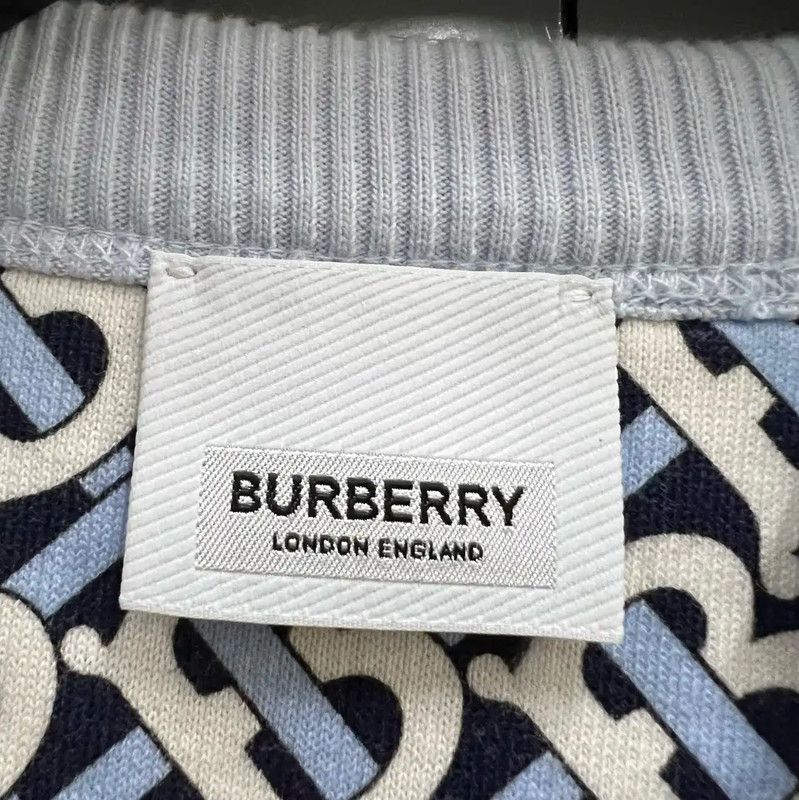 Burberry Burberry Blue Cotton Logo Long Sleeve Sweatshirt Size M / US 6-8 / IT 42-44 - 4 Thumbnail