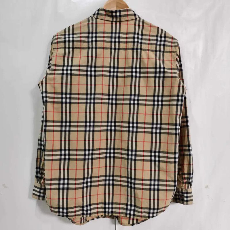 Burberry Burberry Khaki Cotton Check Long Sleeve Shirt Size S / US 4 / IT 40 - 2 Thumbnail