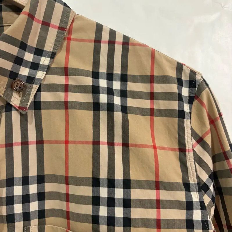 Burberry Burberry Khaki Cotton Check Long Sleeve Shirt Size S / US 4 / IT 40 - 5 Thumbnail