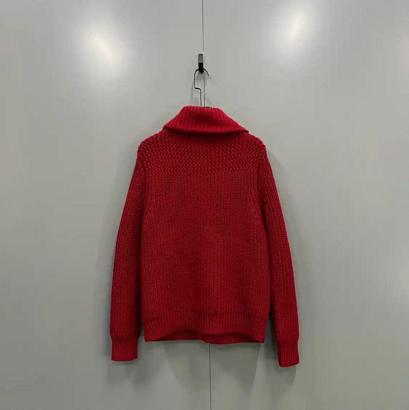 Burberry Burberry Red Wool Long Sleeve Cardigan Size L / US 10 / IT 46 - 2 Thumbnail