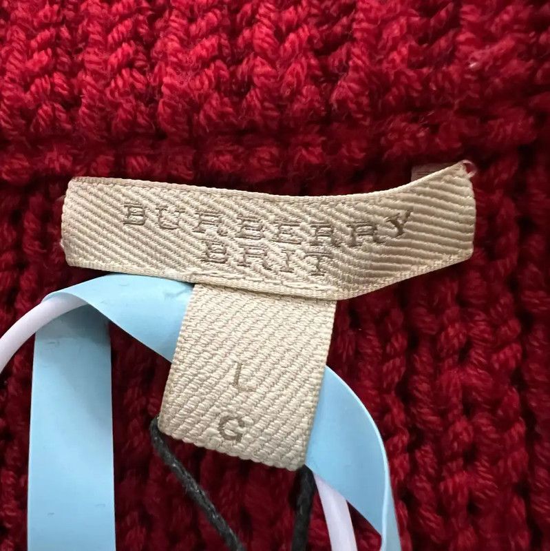 Burberry Burberry Red Wool Long Sleeve Cardigan Size L / US 10 / IT 46 - 3 Thumbnail