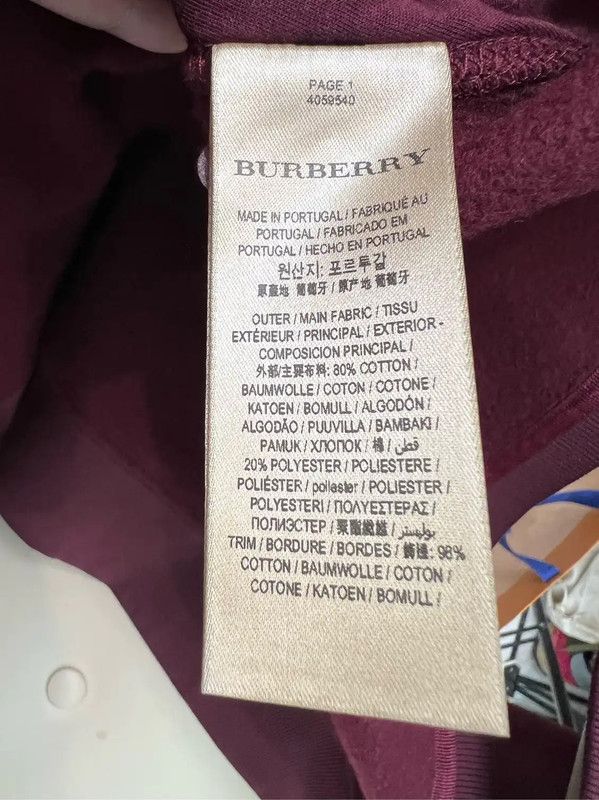Burberry Burberry Wine Red Cotton Women's Cardigan Size S / US 4 / IT 40 - 5 Thumbnail
