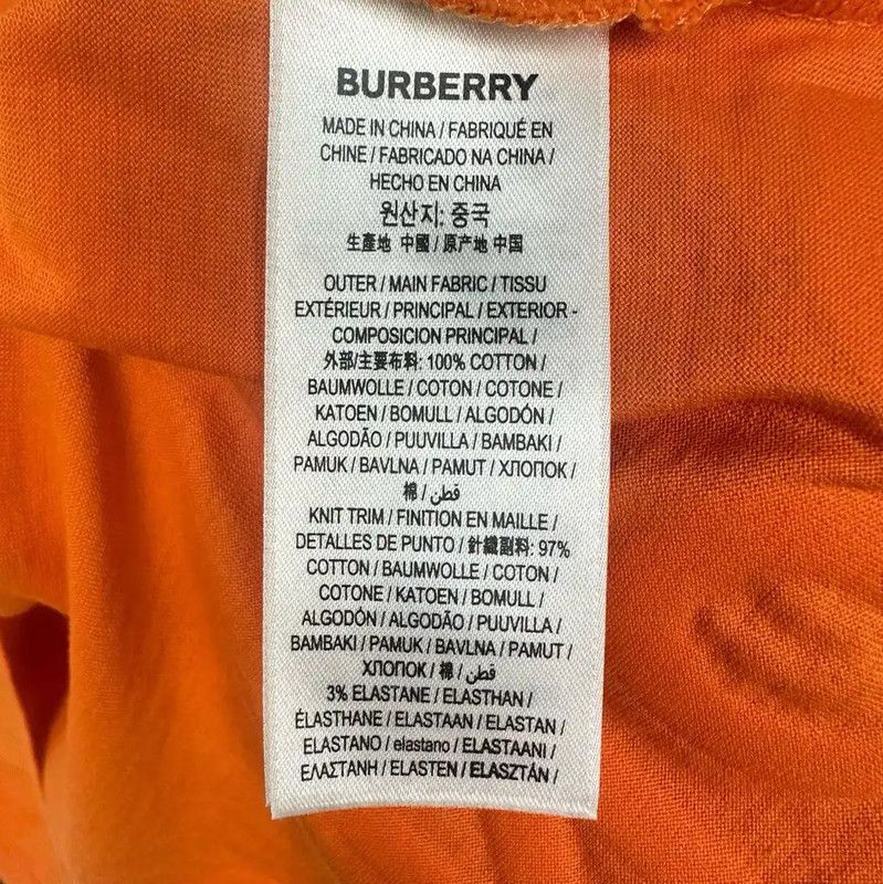 Burberry Burberry Women’s Orange Cotton Short Sleeve T-shirt Size XXS / US 00 / IT 34 - 5 Thumbnail