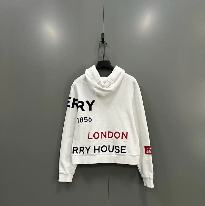 Burberry Burberry Logo White Cropped Hoodie for Women Size S / US 4 / IT 40 - 4 Thumbnail