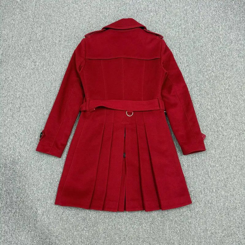 Burberry Burberry Red Wool Women's Coat Size XS Size XS / US 0-2 / IT 36-38 - 2 Thumbnail