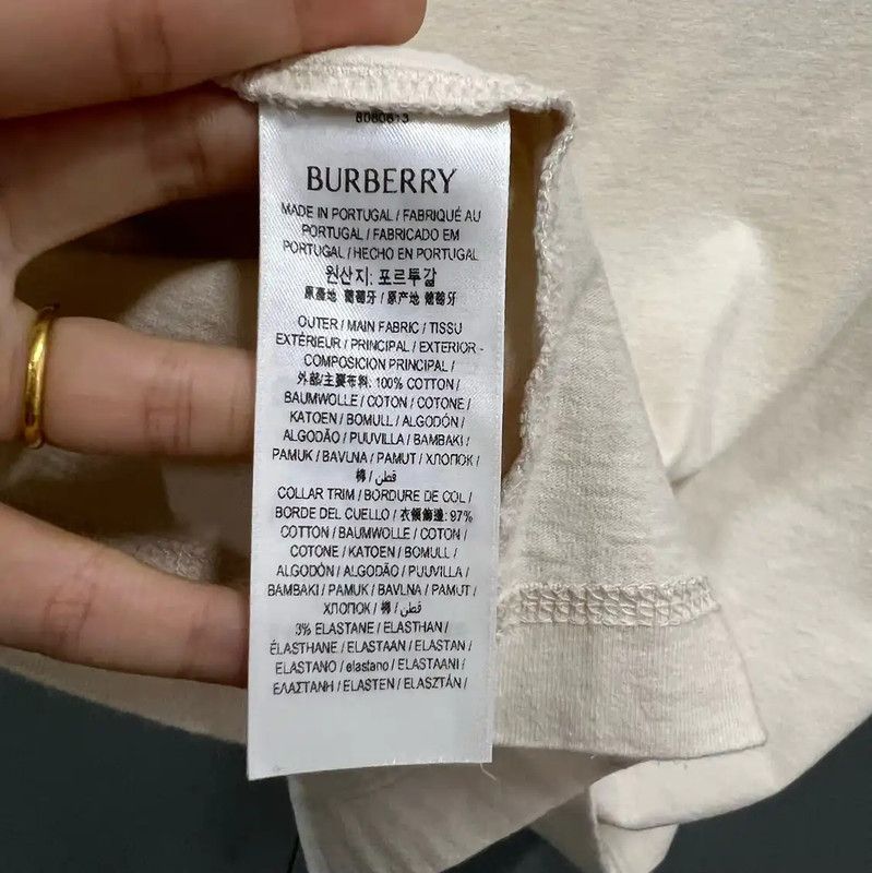 Burberry Burberry Summer Off-White Cotton Short Sleeve T-Shirt Size M / US 6-8 / IT 42-44 - 4 Thumbnail