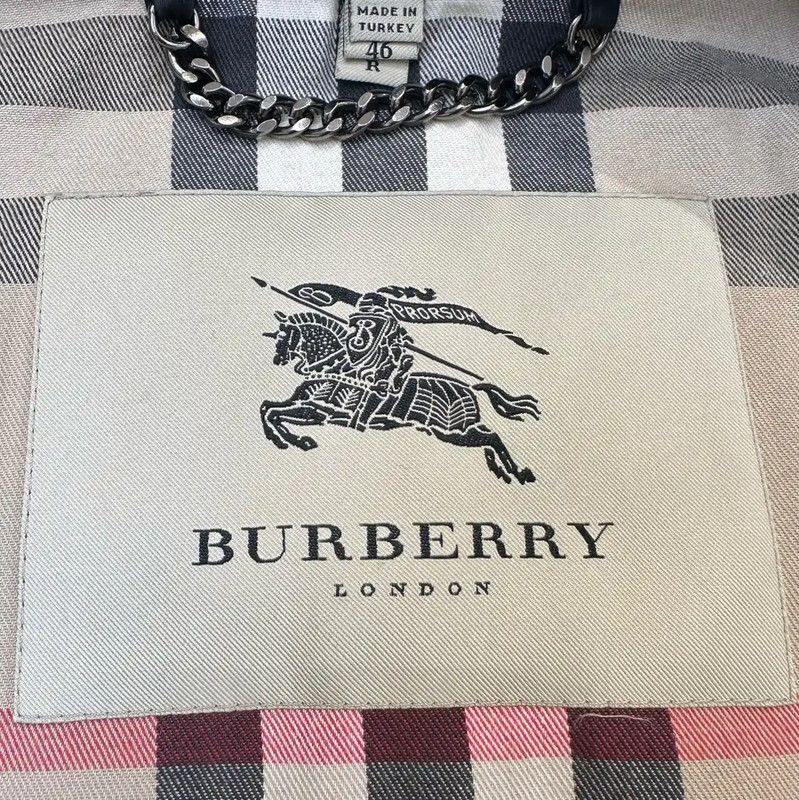 Burberry Burberry Long Black Cotton Double-Breasted Trench Coat Size L / US 10 / IT 46 - 7 Thumbnail