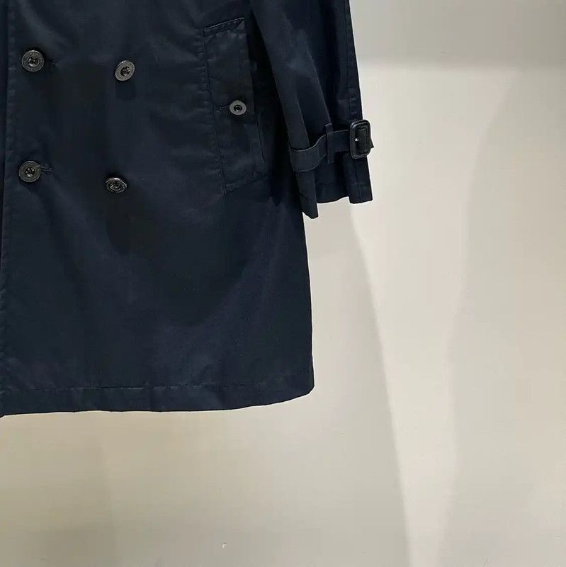 Burberry Burberry Long Black Cotton Double-Breasted Trench Coat Size L / US 10 / IT 46 - 4 Thumbnail